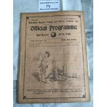 1910/1911 Tottenham v Sunderland Football Programm