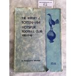 1946 History Of Tottenham Football Book: Famous bo