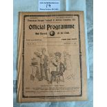 1912/1913 Tottenham Reserves v QPR Football Progra