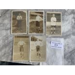 Tottenham 1st World War Football Postcards: 5 indi