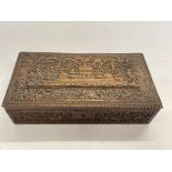 A profusely carved Anglo Indian Sandlewood box tog