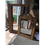 A large modern wooden framed mirror 80 x 120, toge