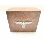 A WW2 Period Walnut Veneer Box Adorned With Waffen