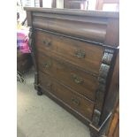 A Victorian walnut Scottish type chest of drawers.