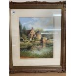 Gordon Lees, gilt framed watercolour of Scotney Ca