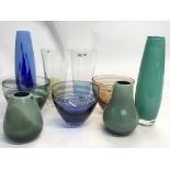 A collection of Caithness glass vases and bowls, h