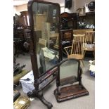 A Victorian mahogany dressing mirror, approx heigh