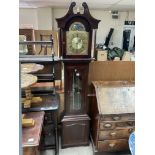 A reproduction mahogany longcase