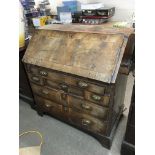 A George II walnut provincial bureau, approx 91cm