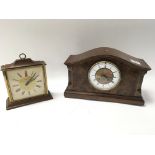 Two antique wooden mantel clocks as pictured with