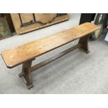 An oak bench, approx length 154cm.