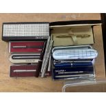 A selection of Sheaffer fountain pens and biro’s