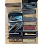 A collection of modern Parker pens and Pencils etc