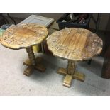 Two carved occasional tables - NO RESERVE