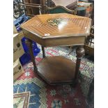 A late Edwardian occasional table the hexagonal to