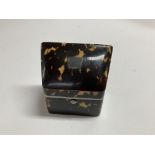 A small Victorian tortoishell and ivory needle box