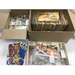 Two boxes of trade cards.
