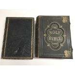 Two antique leather bound bibles.