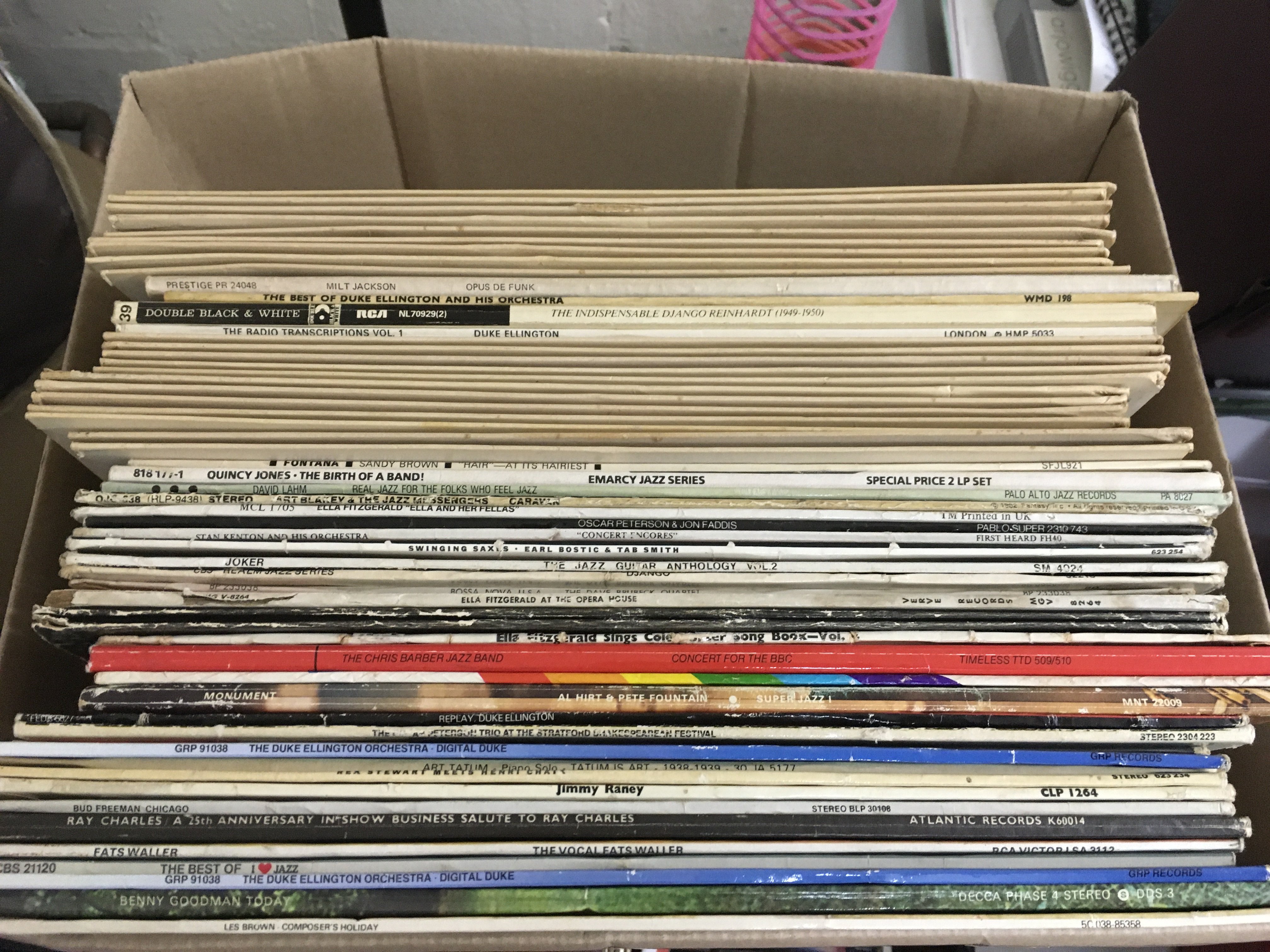 Two boxes of Jazz LPs and 7inch singles, various a - Image 2 of 2