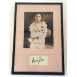 A framed and glazed autograph and colour print of