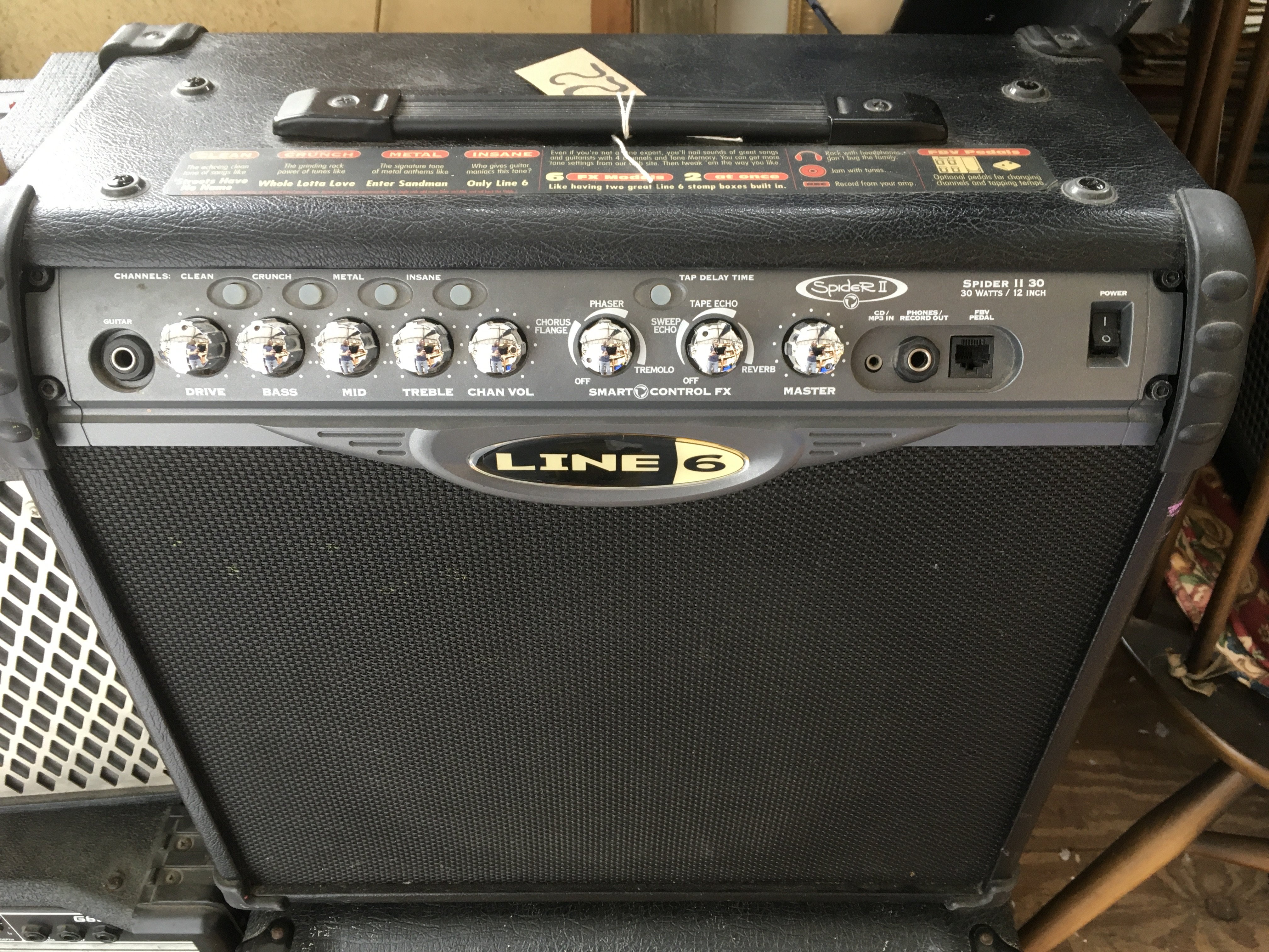 A Line 6 Spider II guitar amplifier.