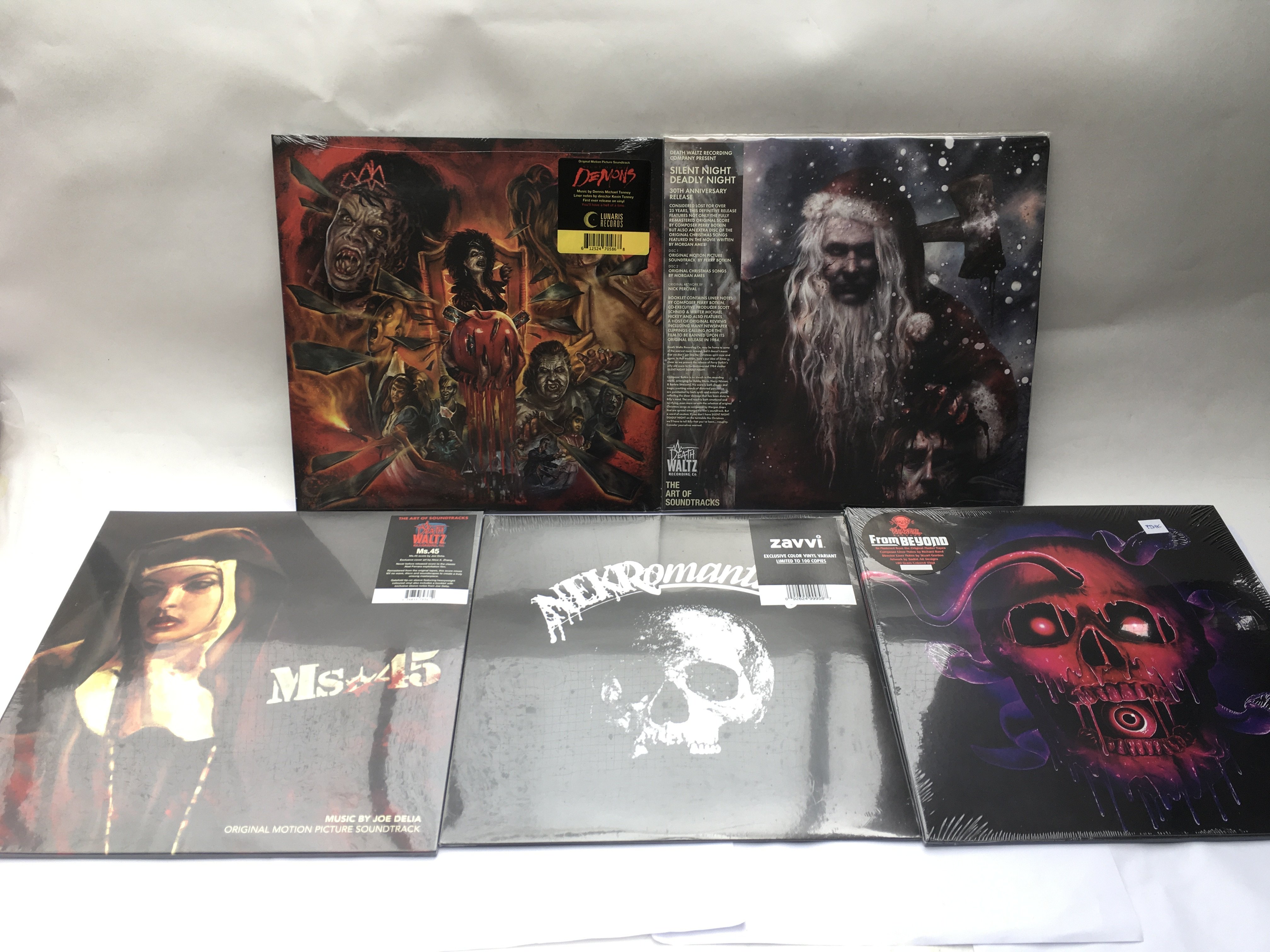 Five sealed and mint 180g soundtrack LPs including