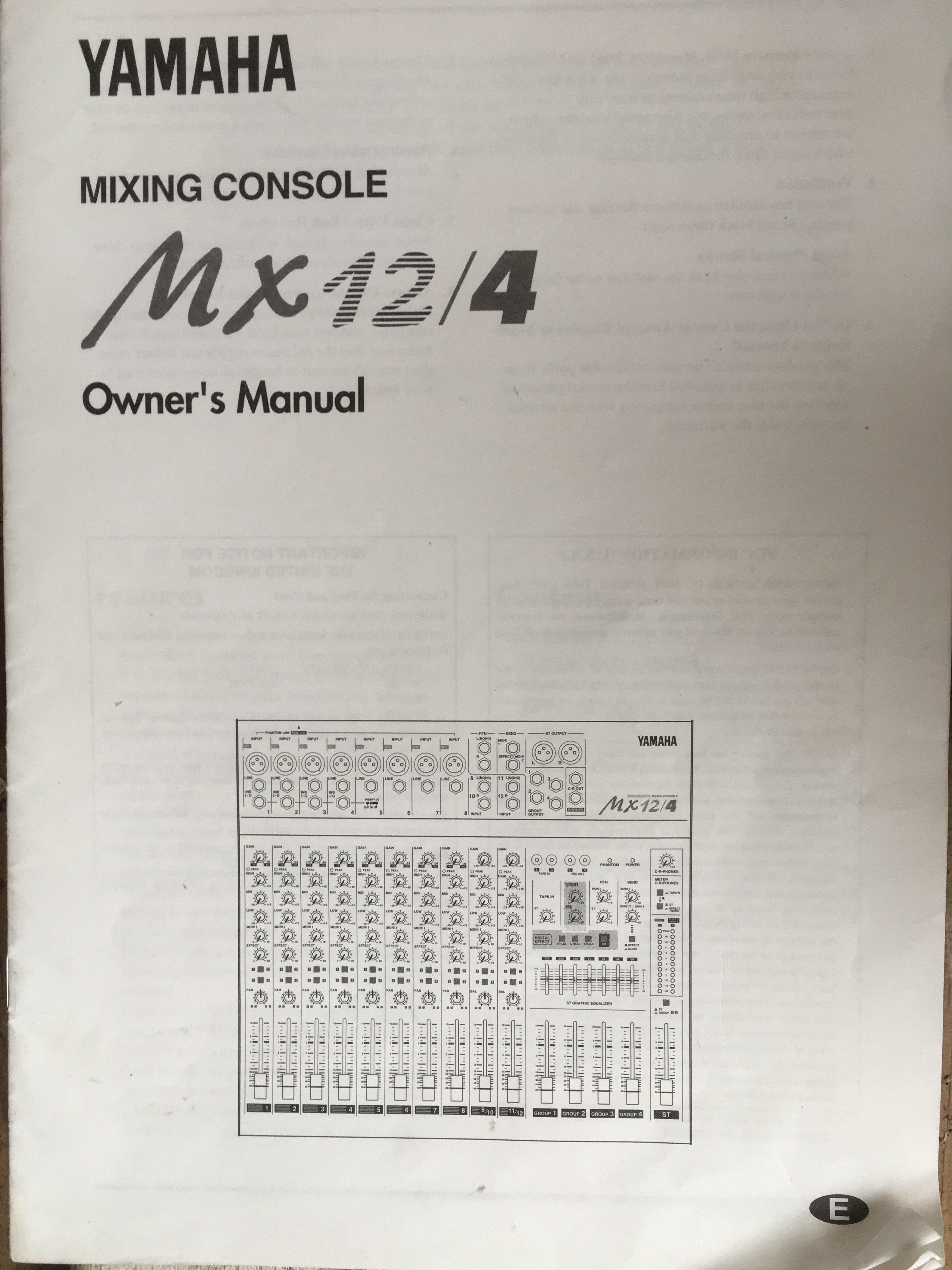 A Yamaha MX12/4 mixing console with instructions. - Image 2 of 2