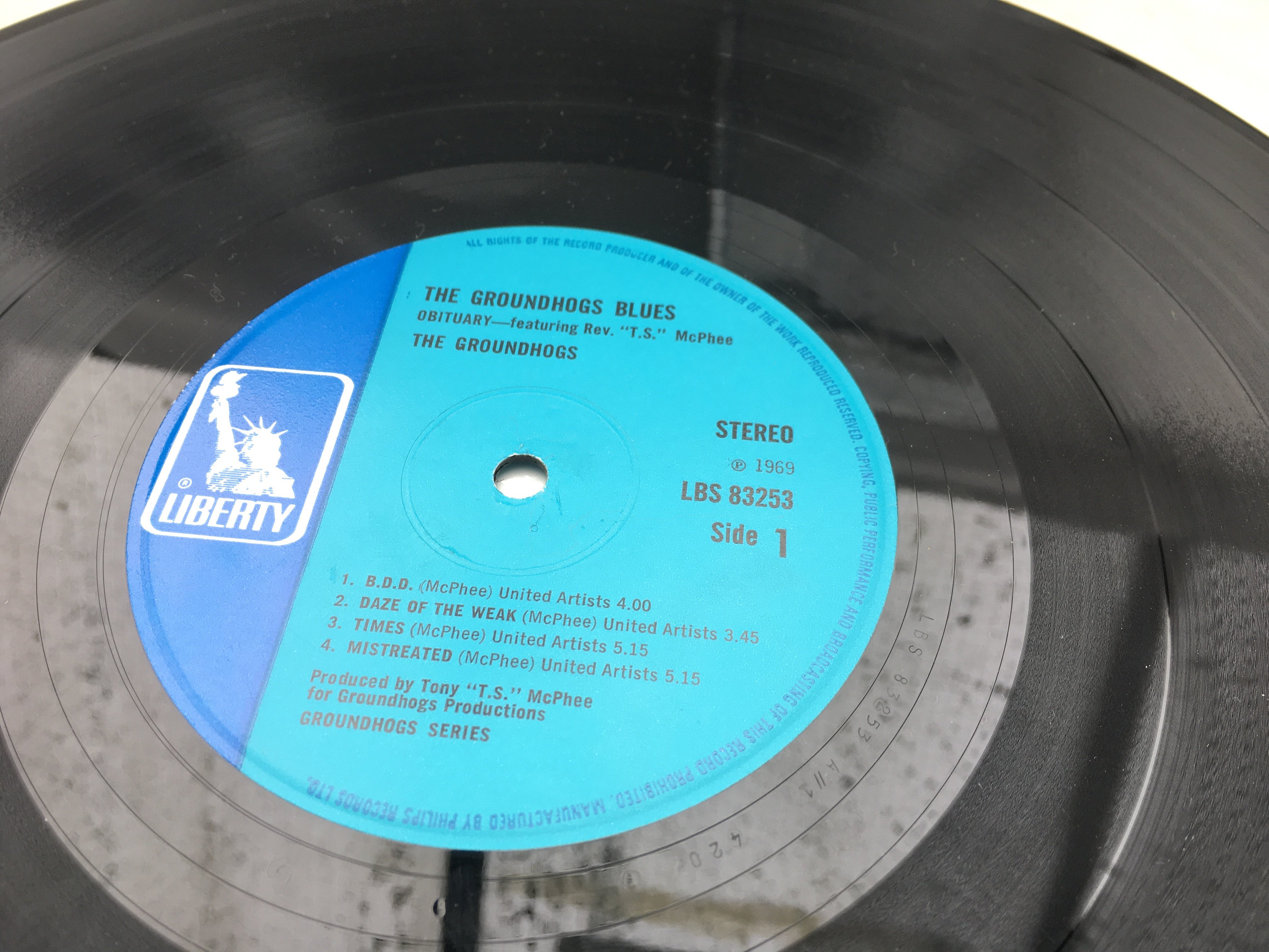 A first UK stereo pressing of 'Blues Obituary' by Groundhogs, LBS 83253 with blue Liberty centre lab - Image 2 of 3