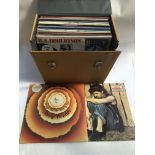 A record box of LPs by various artists including S