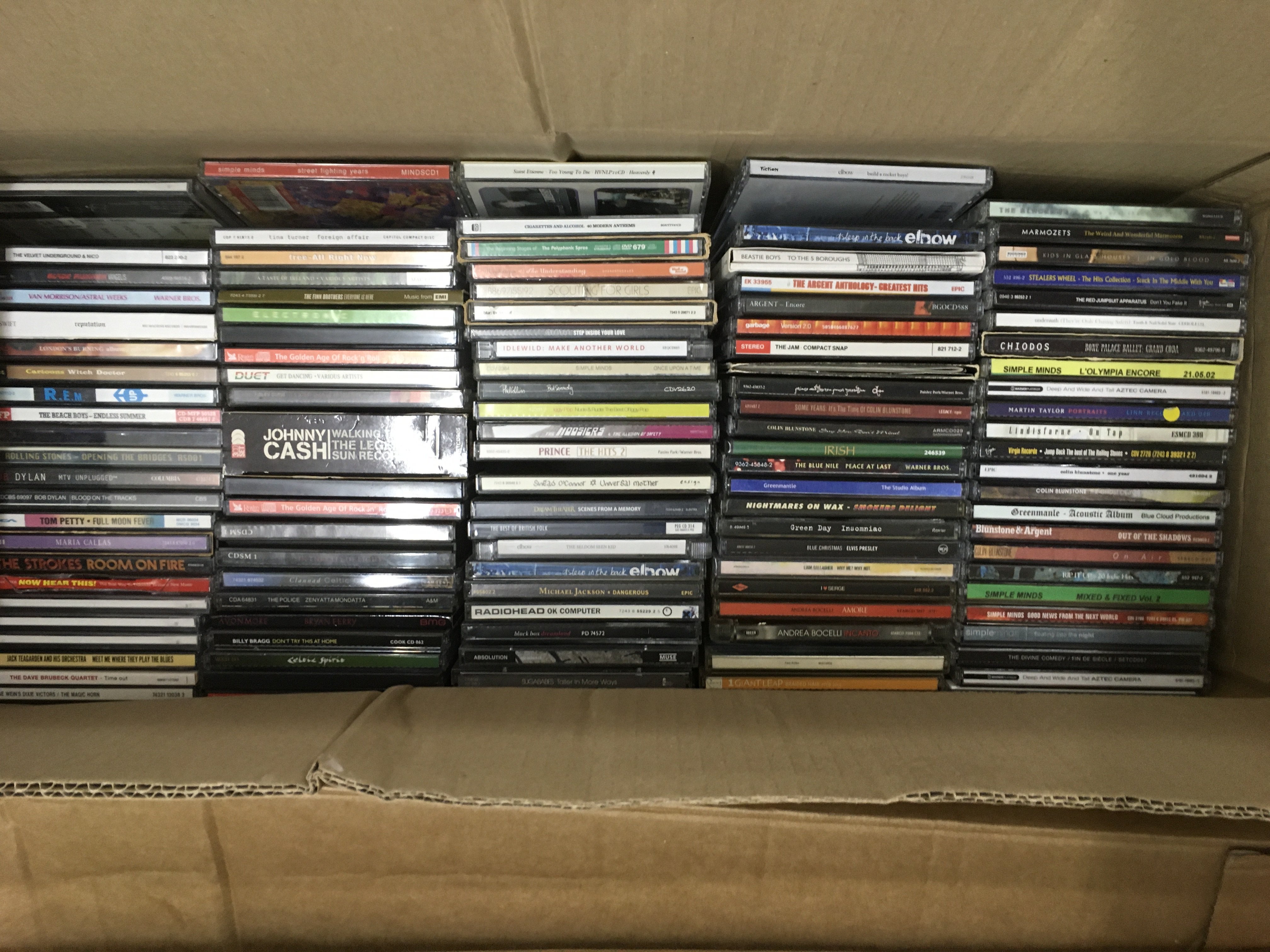 Four boxes of CDs, various artists.