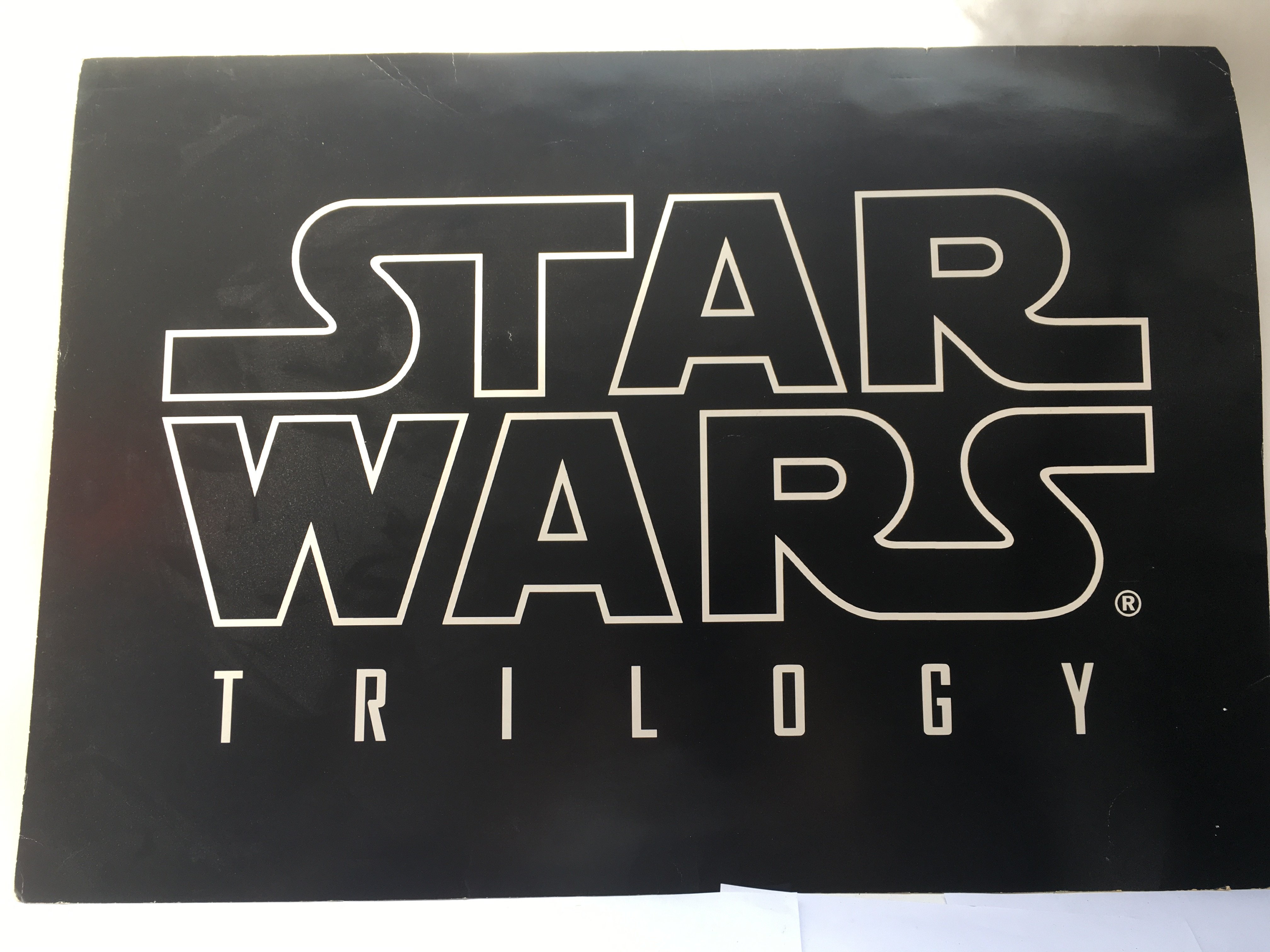 A Star Wars trilogy advertising board, approx 84cm