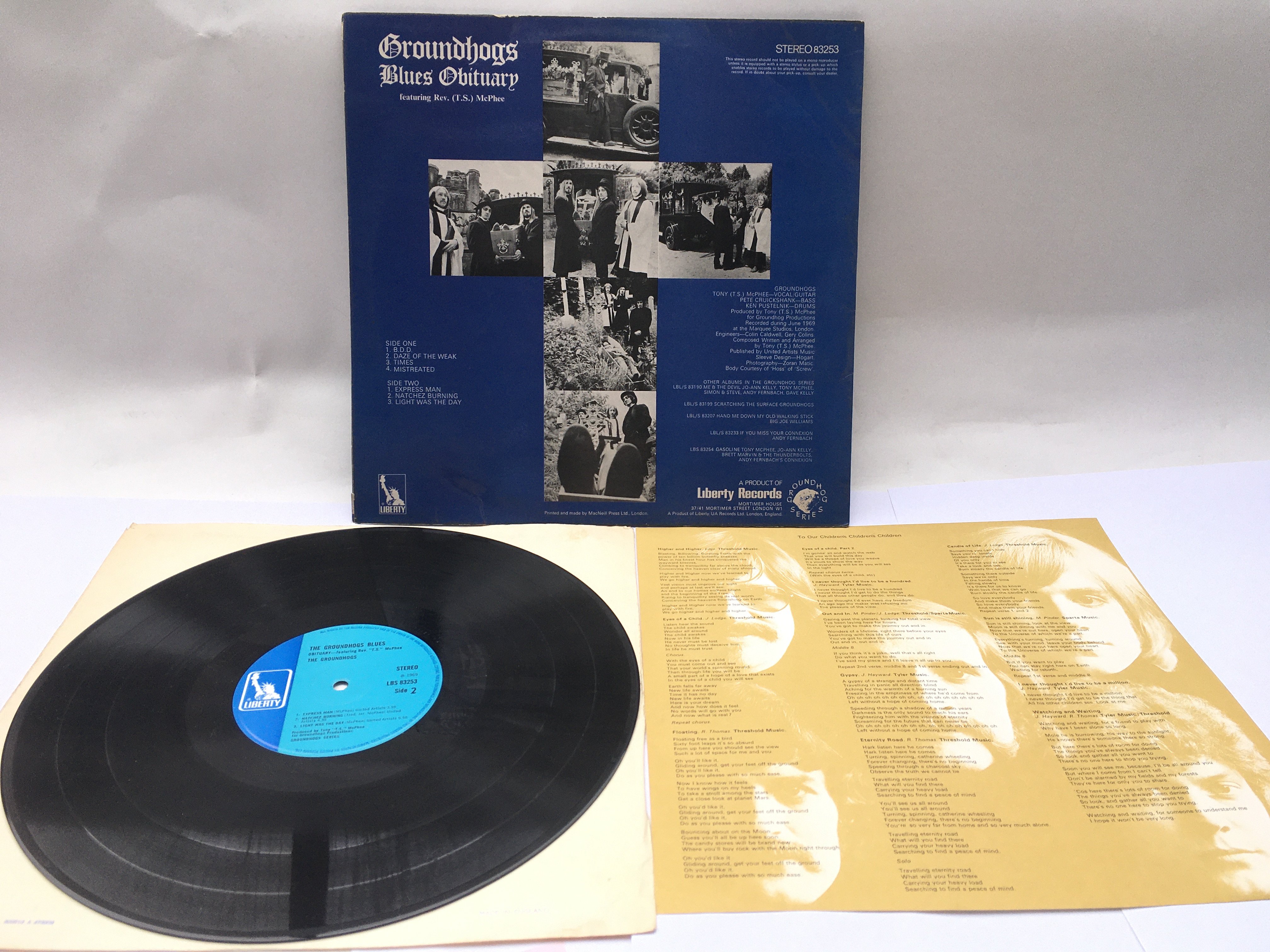 A first UK stereo pressing of 'Blues Obituary' by Groundhogs, LBS 83253 with blue Liberty centre lab - Image 3 of 3