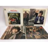 Five early UK pressings of Bob Dylan LPs. Deep scr