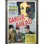 A rare US one sheet film poster for 'Danger Ahead'