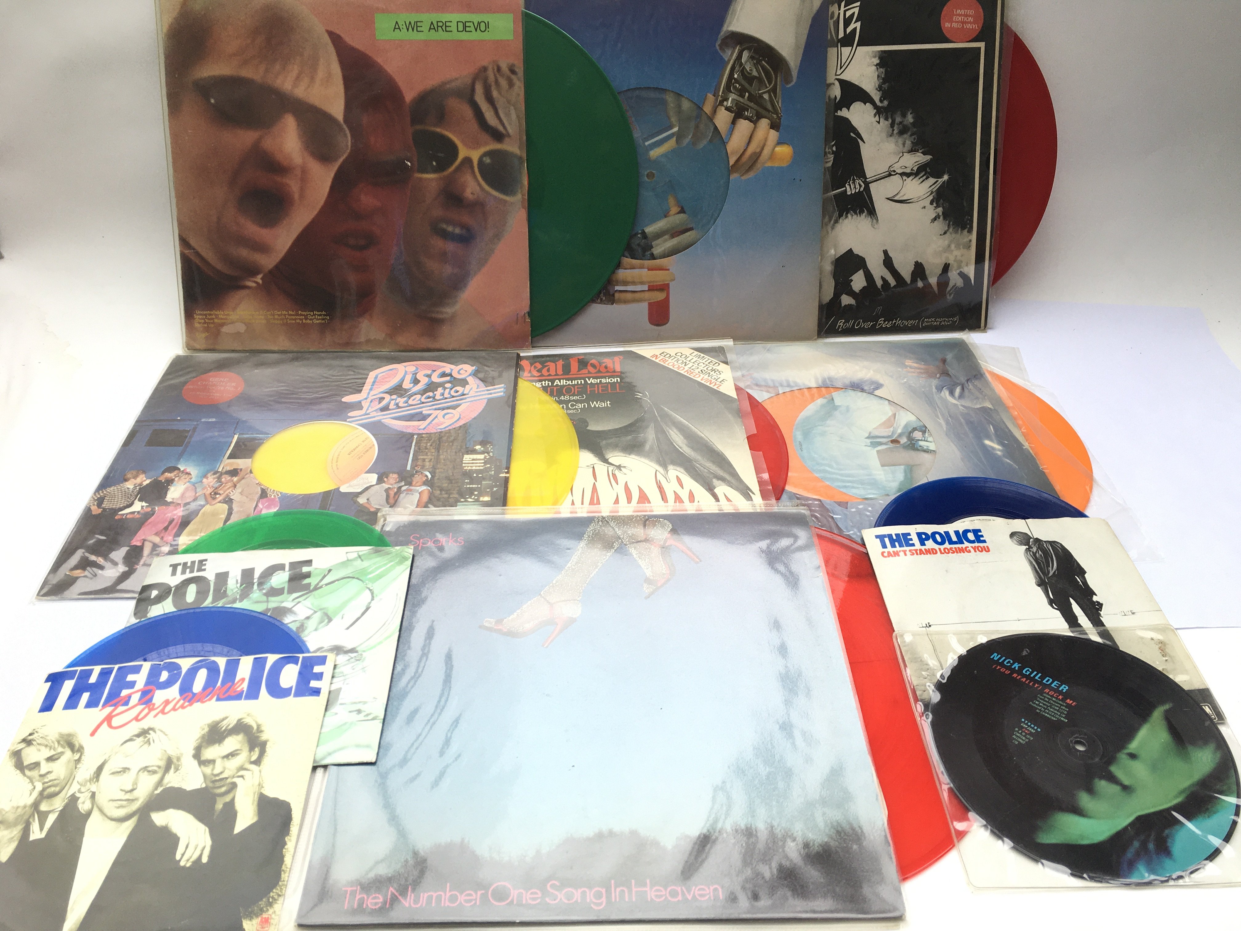 A collection of coloured vinyl and picture disc LP