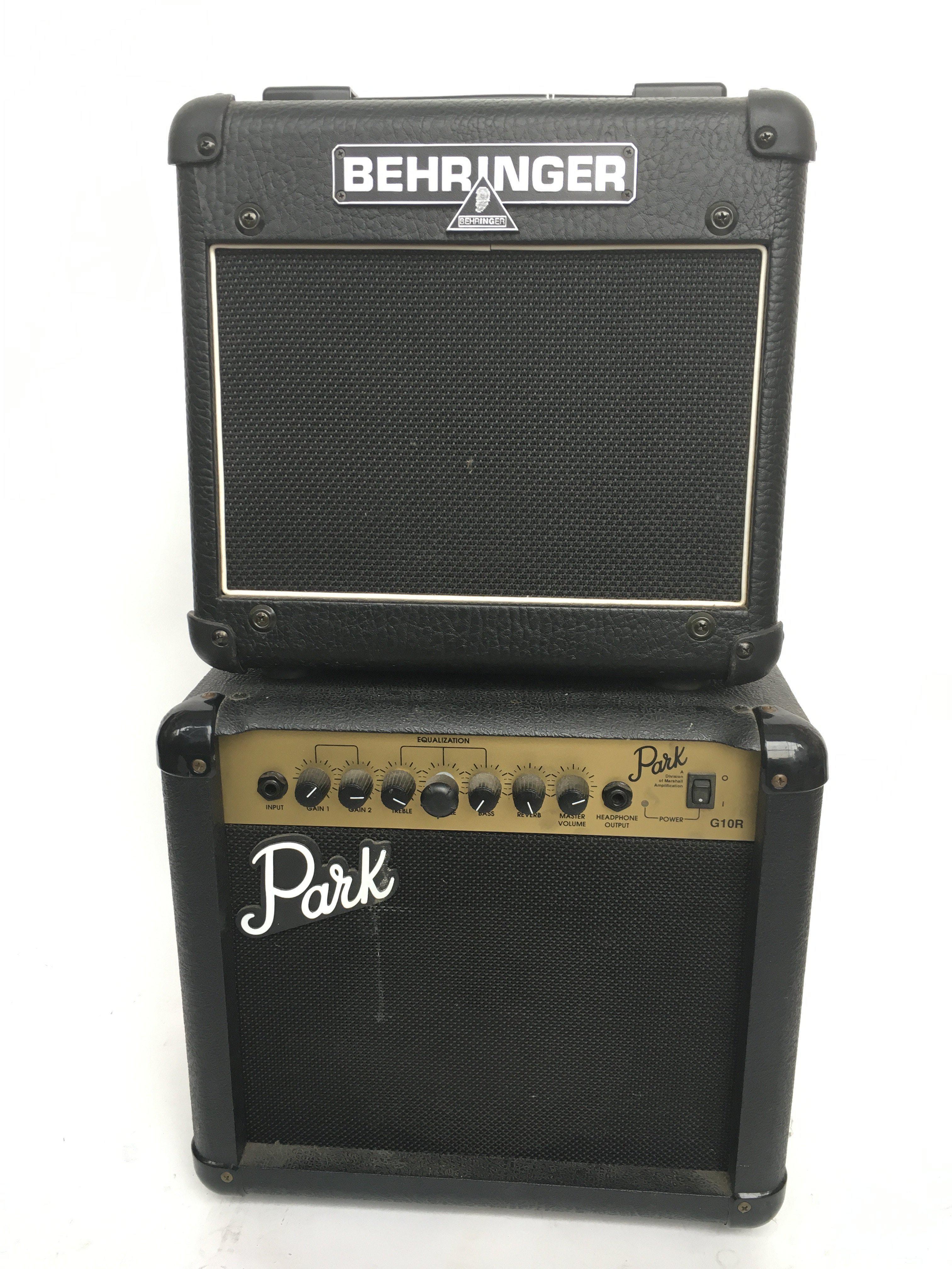 A Behringer 15W tube amplifier and a Park G10R gui