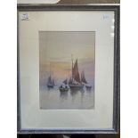 A Vernon Hardy watercolour of fishing boats, 38cm