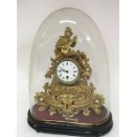 A French gilt metal Spelter clock the top with a f