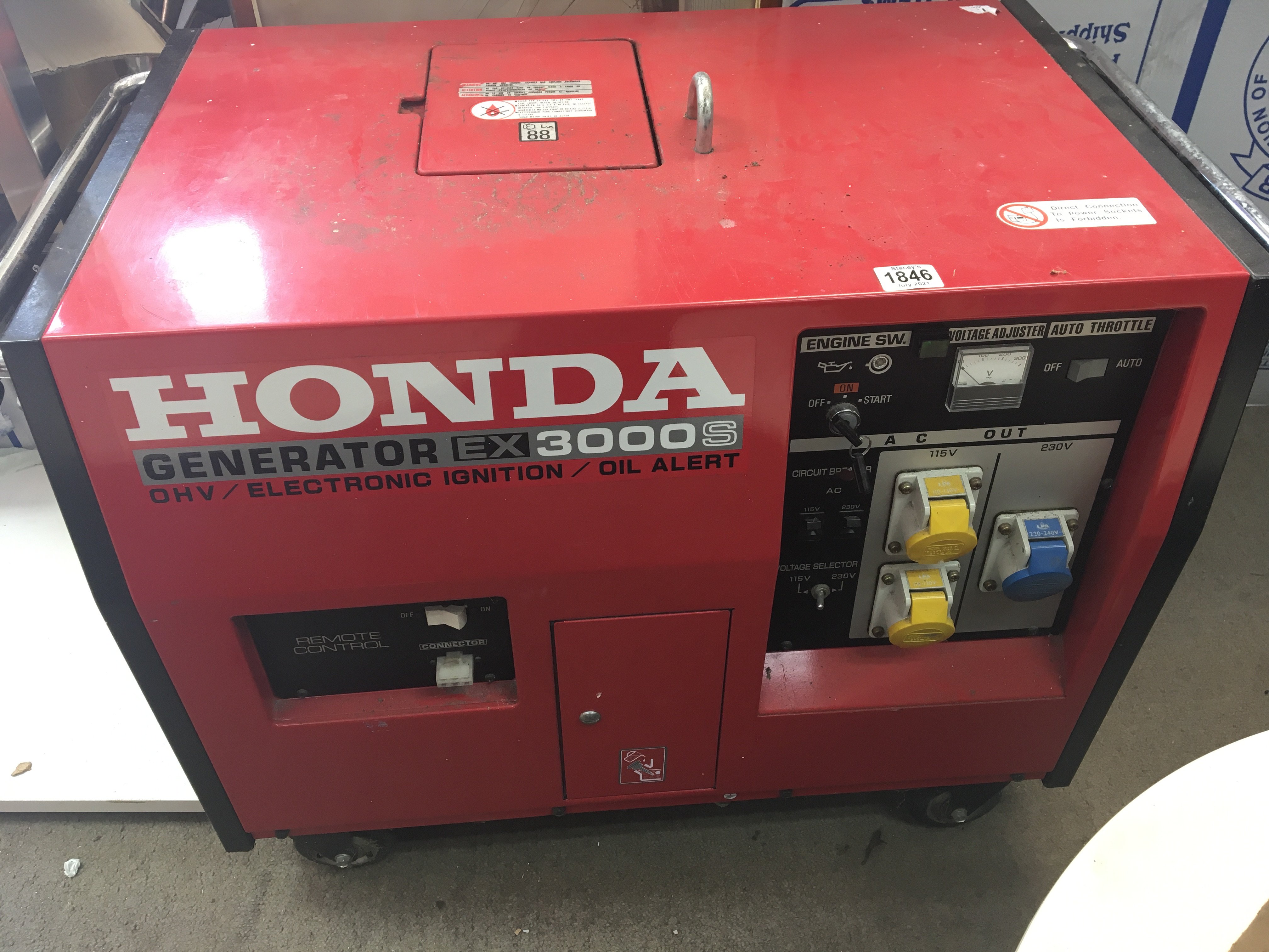 A Honda EX 3000S large size generator.