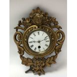 A 19th century small cartel wall time piece with k