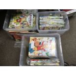 Three boxes of Rupert The Bear annuals.