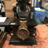 A Victorian slate classical style clock with Roman