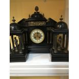 Victorian clock garniture of classical form with A