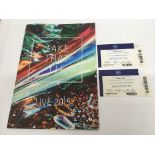 A signed Take That 2015 tour program with tickets