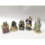 Five Royal Albert Beatrix Potter figures, most wit