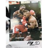 A signed Ricky Hatton poster and a signed Frank Br