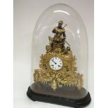 A French late 19th century gilt metal clock the ca