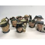 A collection of small Royal Doulton caricature jug