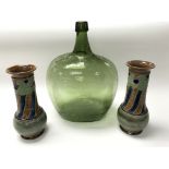 A pair of Royal Doulton vases (one a/f) and a larg