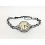 A silver cased vintage Benson wristwatch.